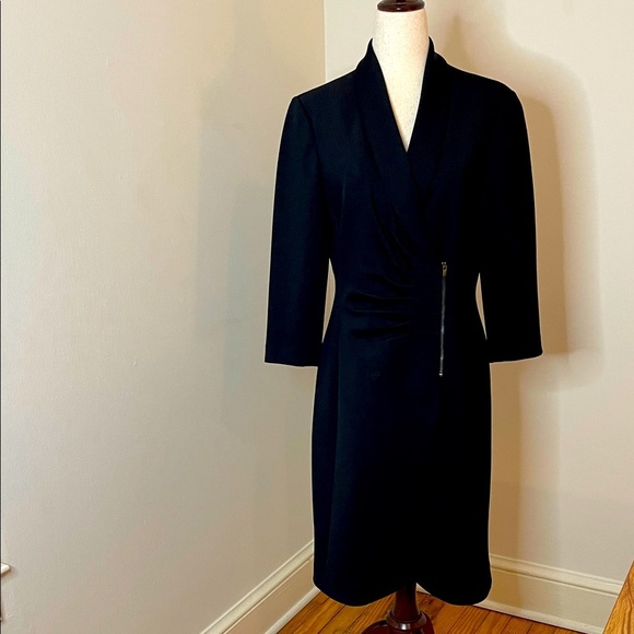 Tahari Arthur Levine Black Dress – Jacket Style Bodice – Side Zip – Size 10 - Picture 1 of 7